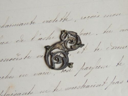 Stunning Solid SILVER Monogram Letter P, Initial, Art Nouveau Shabby - Picture 2 of 2