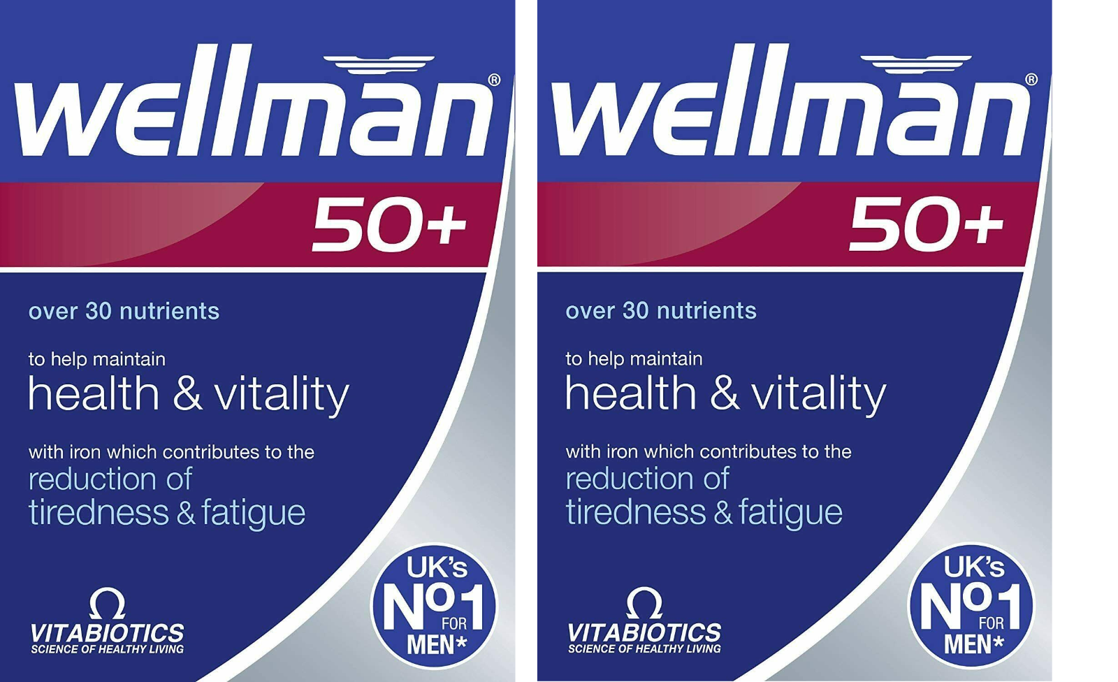 2 X Vitabiotics Wellman 50+ Plus Advanced Vitamin and Mineral