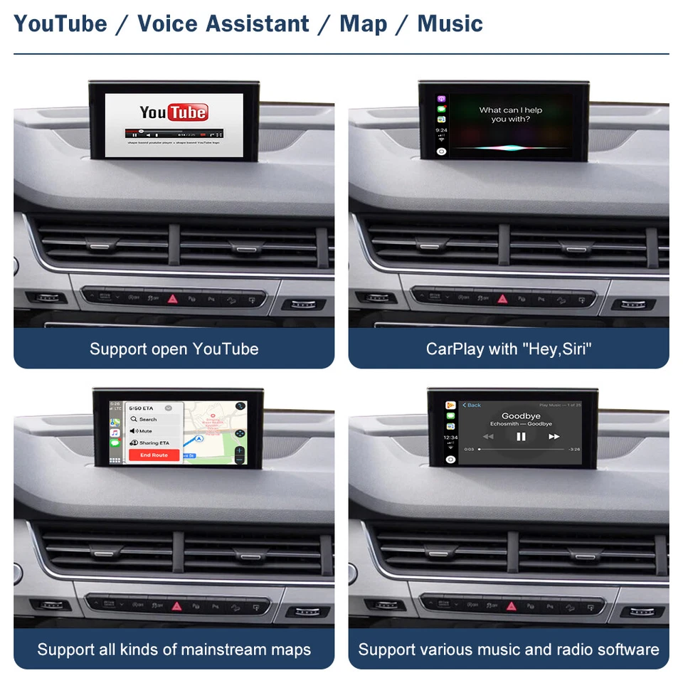 Wireless Carplay Android Auto Interface Car Retrofits Kit For Audi Q7 2016-2019 - Image 4 of 4