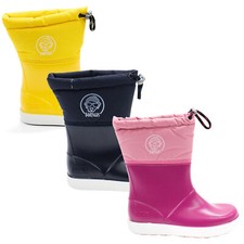 Kids Rain Boots Boatilus Penguy Fleece Lined Insulated Waterproof Rubber Boots