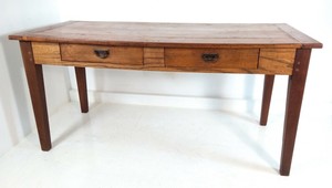 Dettagli Su Antico Tavolo Legno Massello Ciliegio Rovere Castagno Noce Cassetti Epoca 1800