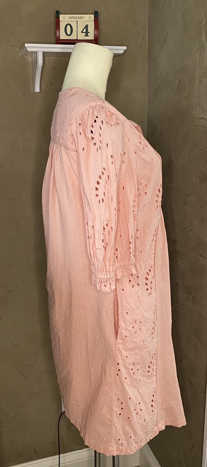 Universal Thread peach colored eyelet cotton dres… - image 9