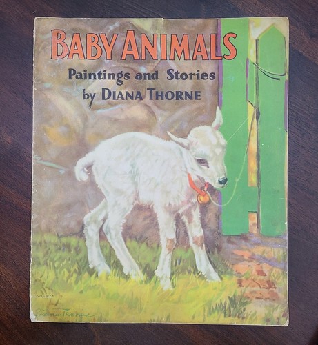 Vintage Baby Tiere Gemälde & Geschichten Diana Thorne Oversize Buch 1932   - Bild 1 von 17