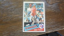 1985 TOPPS NED YOST  AUTOGRAPHED BASEBALL CARD