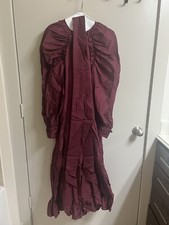 ulla johnson Burgundy Cotton Long Sleeve Dress Sz 6 (item B15.3)