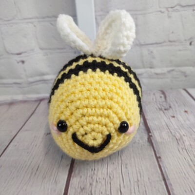 Handmade Crochet Bumble Bee Stuffed Animal 5  Long Crochet Toy
