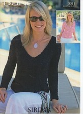 KNITTING PATTERN Ladies Sirdar Dune Sweater round & v-neck Digital Copy