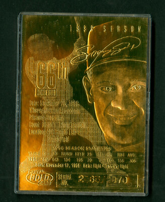 Sammy Sosa 1998 Bleachers Gem of a Season 23 Karot Gold card with
