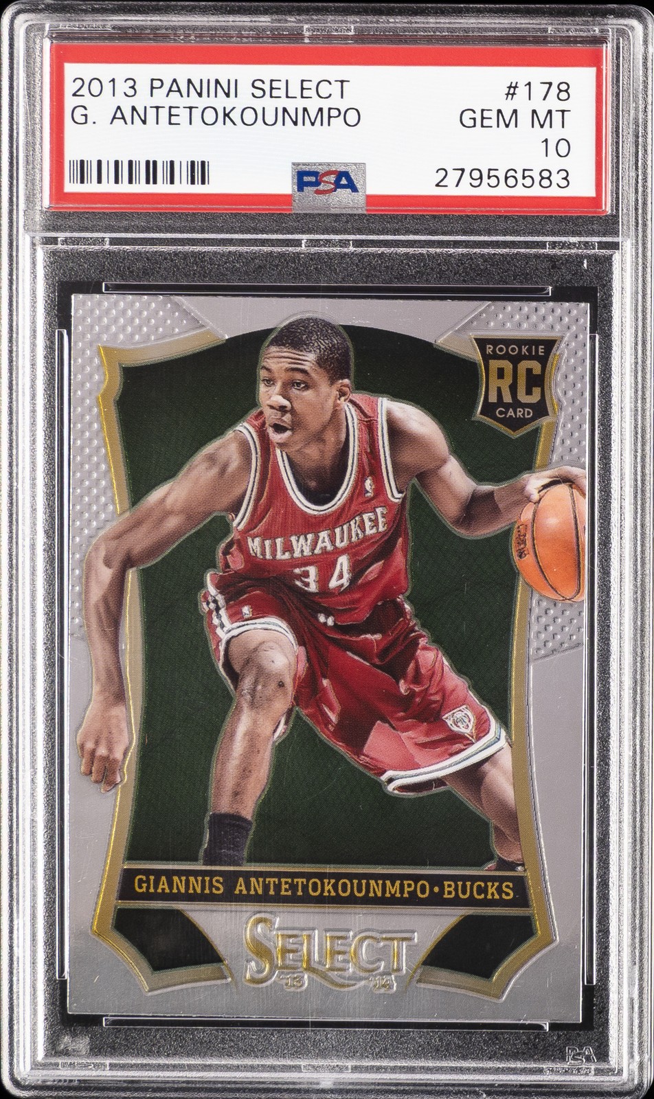 2013 PANINI SELECT #178 GIANNIS ANTETOKOUNMPO ROOKIE RC PSA 10