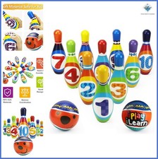 Kids Bowling Toy Set Foam Balls Pins Indoor Outdoor Play Birthday Gift