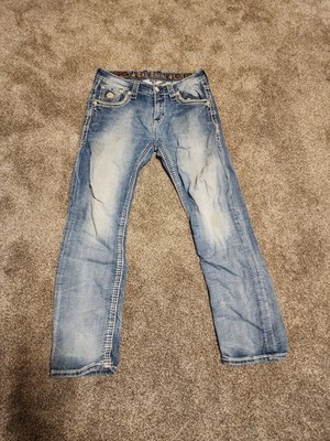 Rock Revival Zarles Jeans Mens 33x29 Act 33 Straight Leg Denim