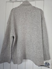 H&M Light Brown Beige High Neck Oversized Knit Jumper Size S  New Without Tags