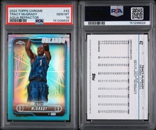 Topps 2024-25 Chrome Tracy McGrady #42 Aqua Refractor /199 Orlando Magic PSA 10