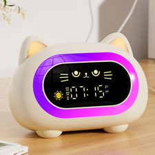Alarm Clock for Kids, Ok to Wake Clock for Kids, Cute Cat Kids Alarm Clock for G