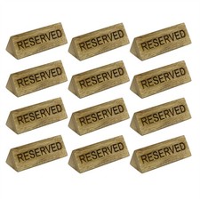 Set of Mango Wood Reserved Table Signs, Wooden Plaque Reserved Sign for Tables