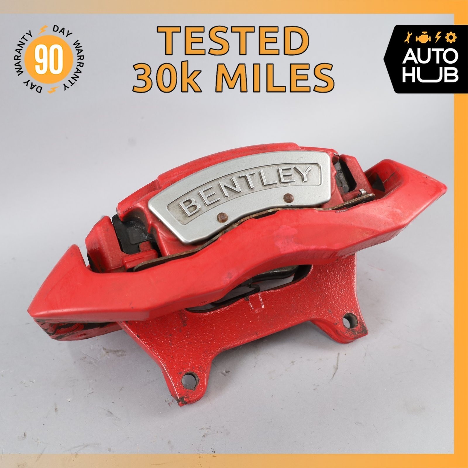 03-18 Bentley Continental GT GTC Front Right Brake Caliper Cover Red OEM 30k