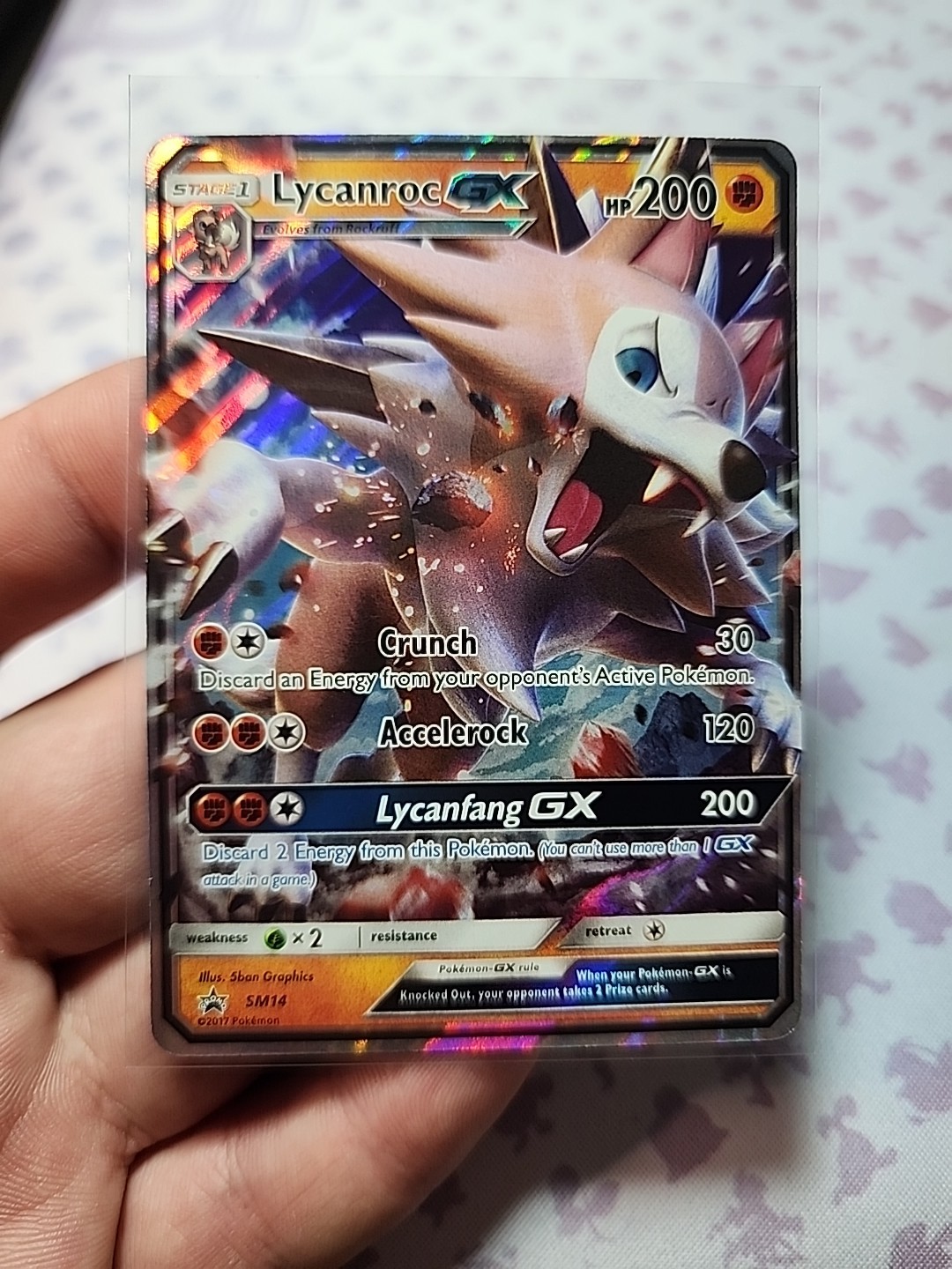 Lycanroc GX SM14 Sun & Moon Black Star Promo Pokemon Card