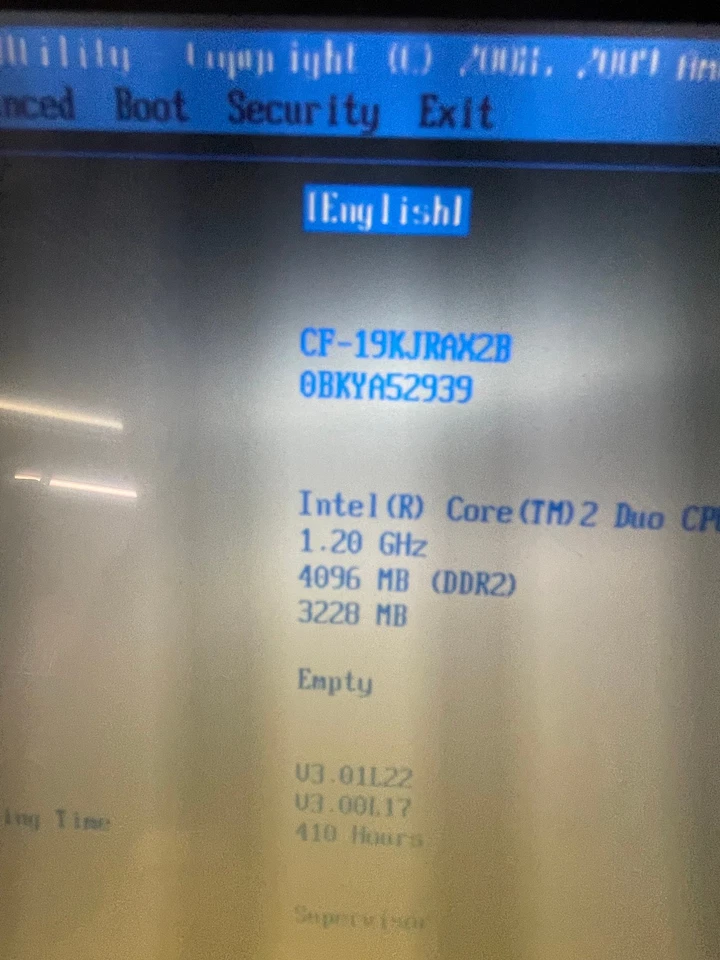 Panasonic ToughBook CF-19 Core 2 Duo U9300 4GB RAM NO HDD/OS 410 Hrs #610D - Image 4 of 4