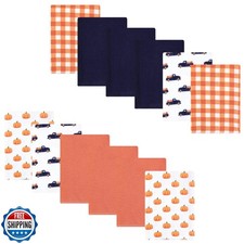 Luvable Friends Hudson Baby Flannel Burp Cloths 12pk, Autumn Pumpkin Truck