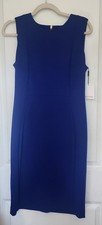 NWT Calvin Klein Women's Solid Blue Sleeveless Zip In Back Size 10