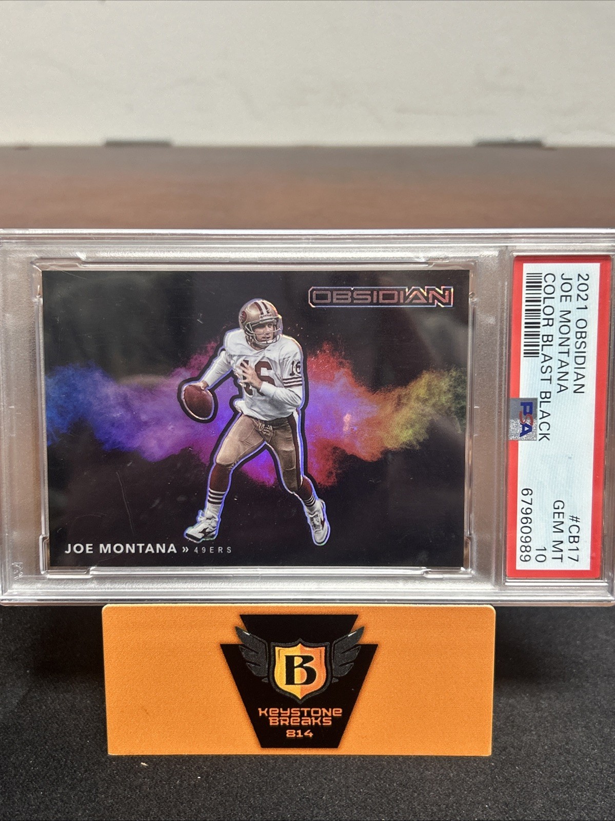 2021 Panini Obsidian - Color Blast Black Joe Montana #CB17 🥵PSA GEM MINT 10🏈