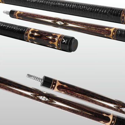 EVO Crown Carbon Fiber Pool Cue - Monarch Blade / Ancient Oak - Leather Wrap