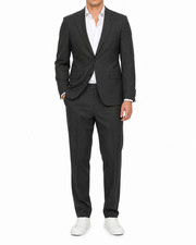 SUITSUPPLY Men Suit La Spalla UK40R W36 Dark Green Wool Single Breasted