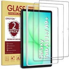Samsung Galaxy Tab A9 Plus 5G Screen Protector 2 Pack, Tempered Glass, Case Frie