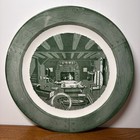 Vintage Colonial Homestead by Royal, 13 Inches Round Serving Platter Green🔥