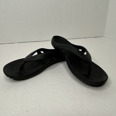 Crocs Kadee II Womens Size 6 Black Flip Flop Iconic Comfort Thong Sandals