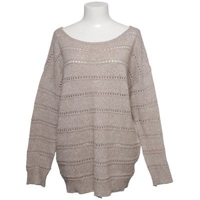 Strickpullover, Größe: M/L, Beige, Polyester, Streifen, Musterstrick, Damen #dyt