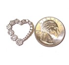 14k White Gold Natural Diamond 1.00ct heart Love cluster pendant slide 2.4g VS G — photo 7
