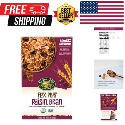 Organic Flax Plus Raisin Bran Cereal, 14 oz Pack of 1, Non-GMO