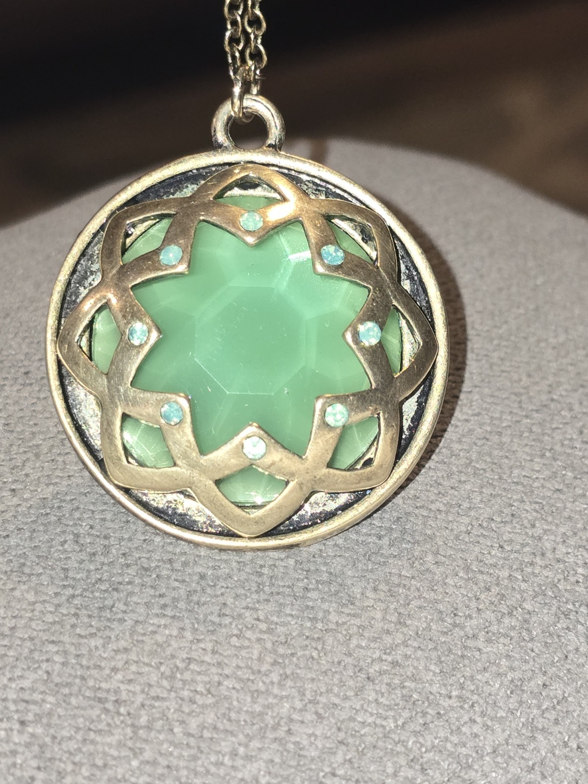 Solid Brass Star Octagon Shape Cut out Pendant Ne… - image 2