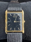Seiko 5Y30-5060 Vintage Quartz Dress Watch Black Dial Gold Tone Japan