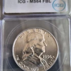 Franklin 1956 Half Dollar ICG MS64 FBL Silver Coin Uncirculated Business Strike