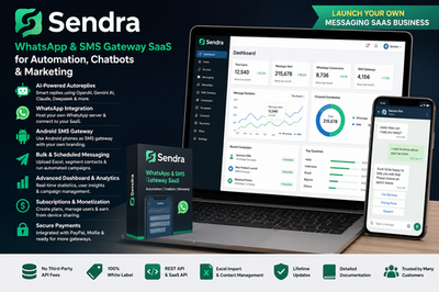 #ad #ad Sendra – WhatsApp amp; SMS Gateway Marketing Platform AI Chatbot Bulk Messaging $59.00
