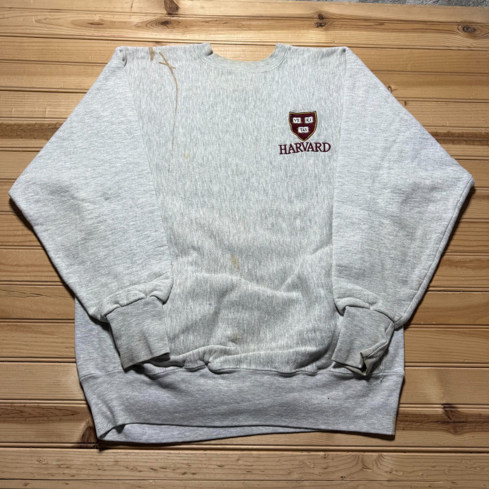 Vintage 90s Harvard University Embroidered Crewneck Pullover Sweatshirt USA XL