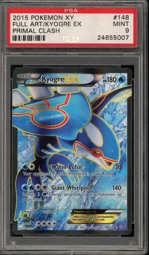 Pokemon Kyogre EX XY Primal Clash Full Art #148 PSA 9 Mint
