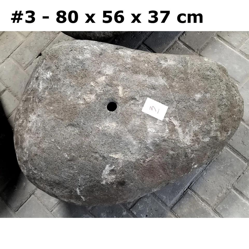 Quellstein, Wasserspiel, 50-60 cm, Naturstein-Findling (Flussstein), Garten-Deko - Bild 2 von 4