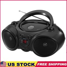 Portable Stereo CD Player W/ AM FM Radio Headphone Jack Aux Input Top Loading US