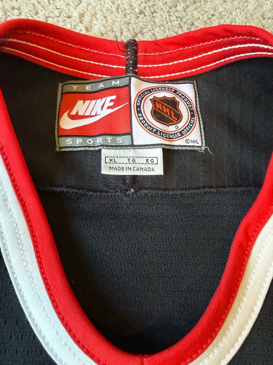 Vintage Nike 90's NHL Chicago Blackhawks Hockey Jersey Black XL