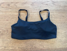 PINK Victoria's Secret Pure Black Logo LARGE Relay Square Neck Sport Bra VS