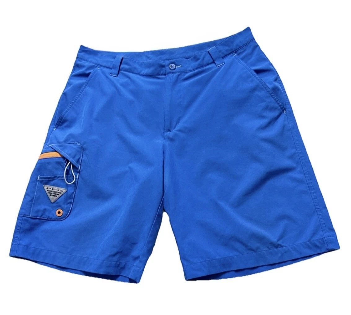 Columbia PFG Omni-Shield Blue Fishing Shorts Men’s 34 10” Inseam