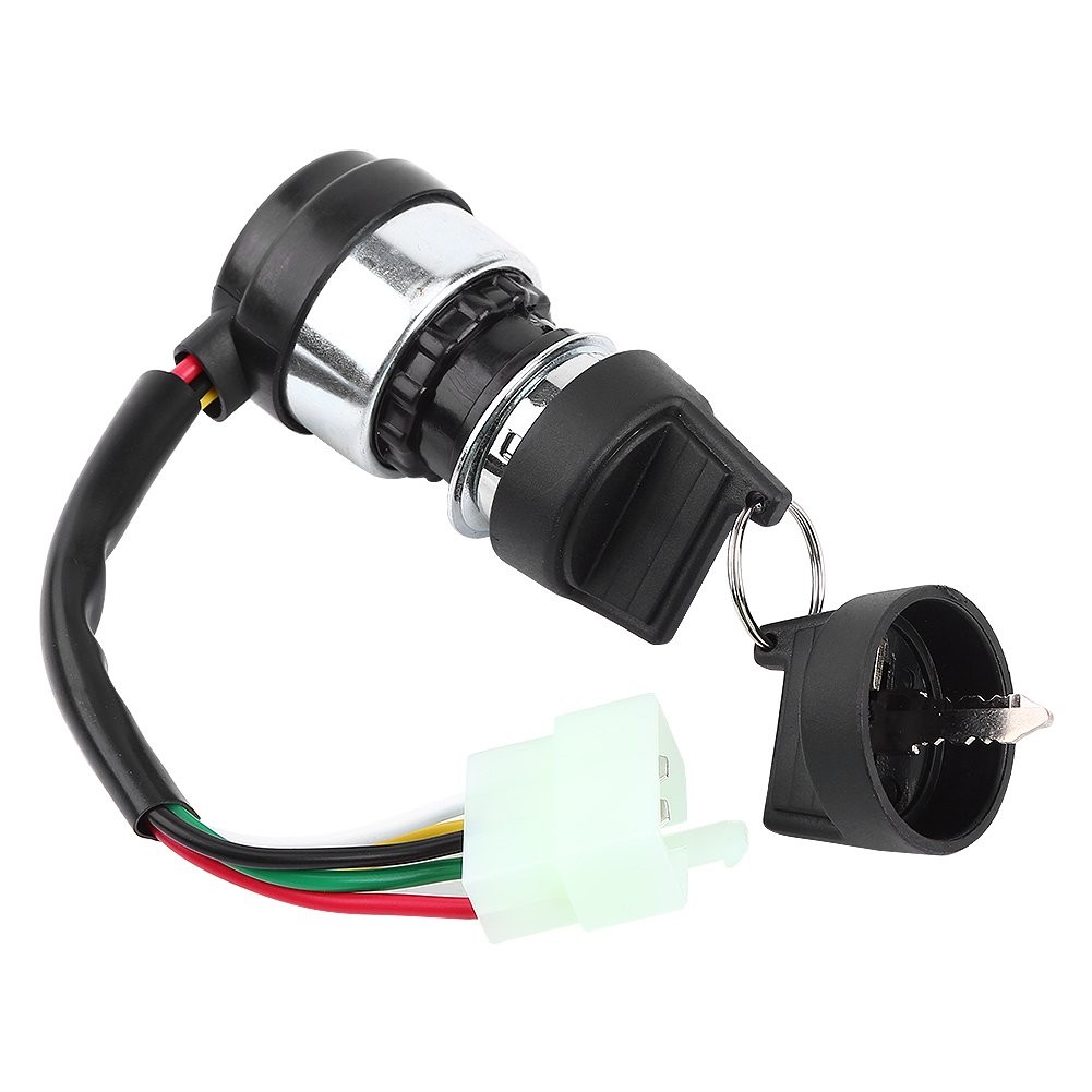 Motorcycle Ignition Switch, Universal 4 Pin Ignition Switch Male Plug Ignition