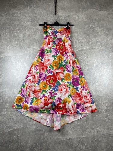 D&G Dolce & Gabbana Vintage 00s Strapless Floral Dress 46 / 32 Made in Italy