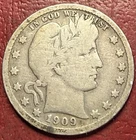 1909-S Barber Quarter. Free Shipping