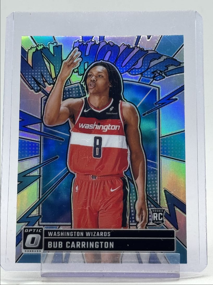 BUB CARRINGTON 2024-25 DONRUSS OPTIC MY HOUSE ROOKIE HOLO PRIZM RC Q5752