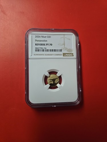 2026 Niue Pteranodon 1 Gram Gold Coin NGC Reverse Proof 70 PF70 Dinosaur $1
