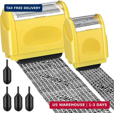 Nezyo 2 Pack Identity Protection Roller Stamp Identity Theft, Confidential, Priv